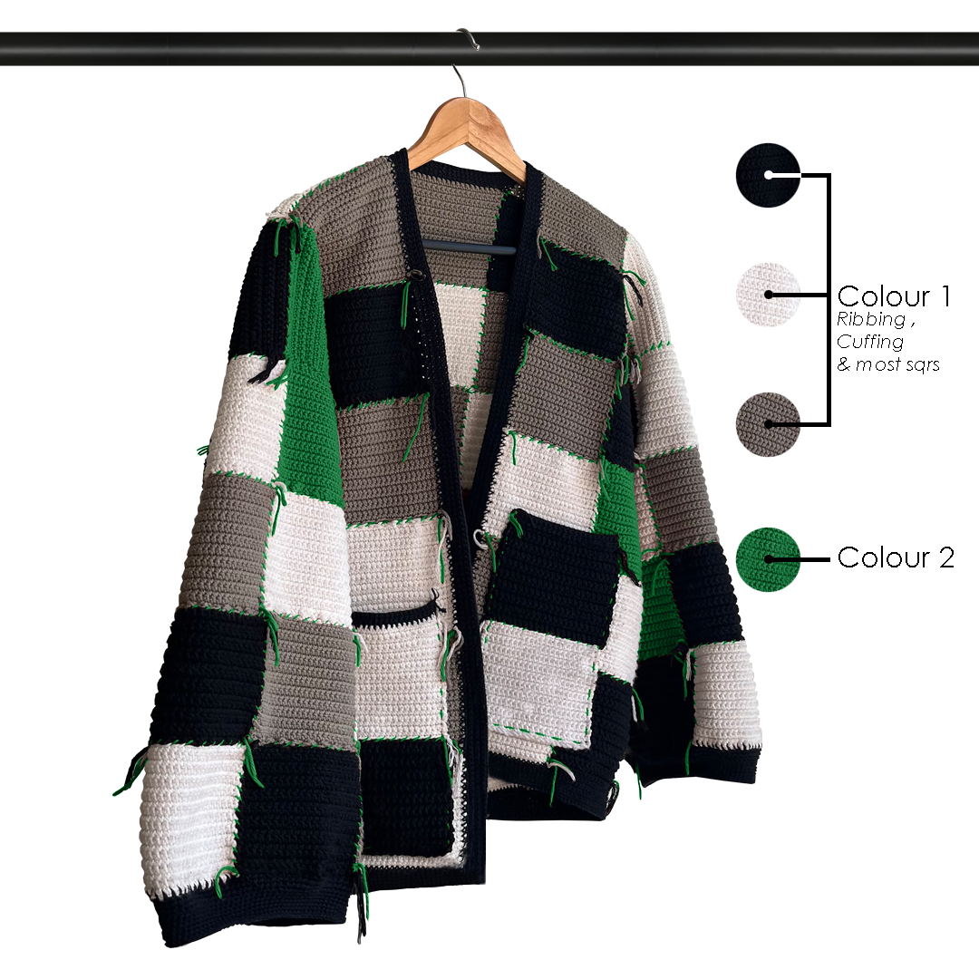 Reversible Patchwork Cardigan : Single Crochet